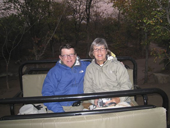 K. & B. Morrow on safari in South Africa