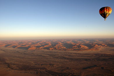 Hot air balloon view of the dunes, Sossusvlei