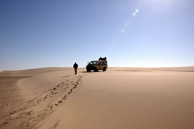 Sand and vehicle - Skeleton Coast