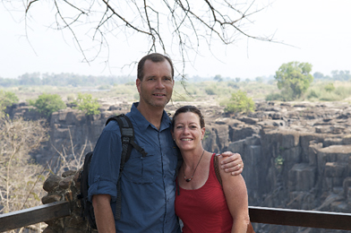 The Krohns at the Victoria Falls