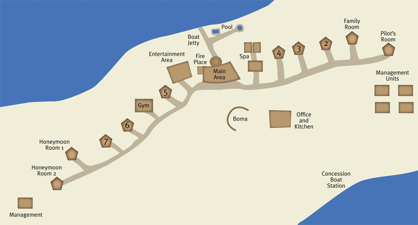 Map of Jao camp