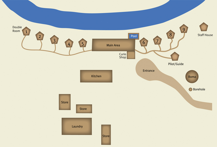 Map of Kings Pool camp