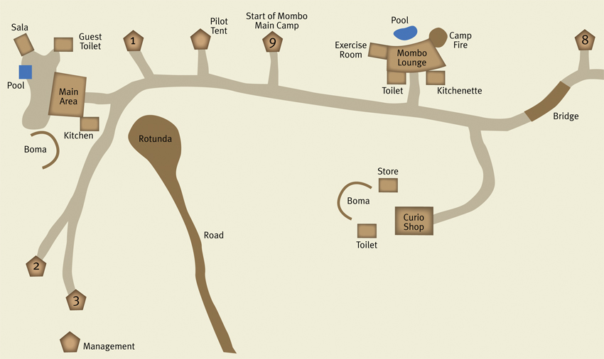 Map of Little Mombo camp