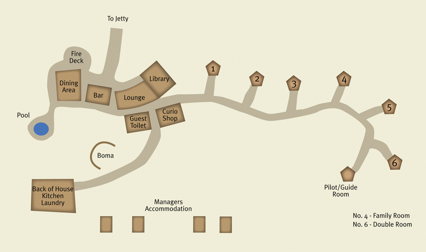Map of Little Vumbura camp