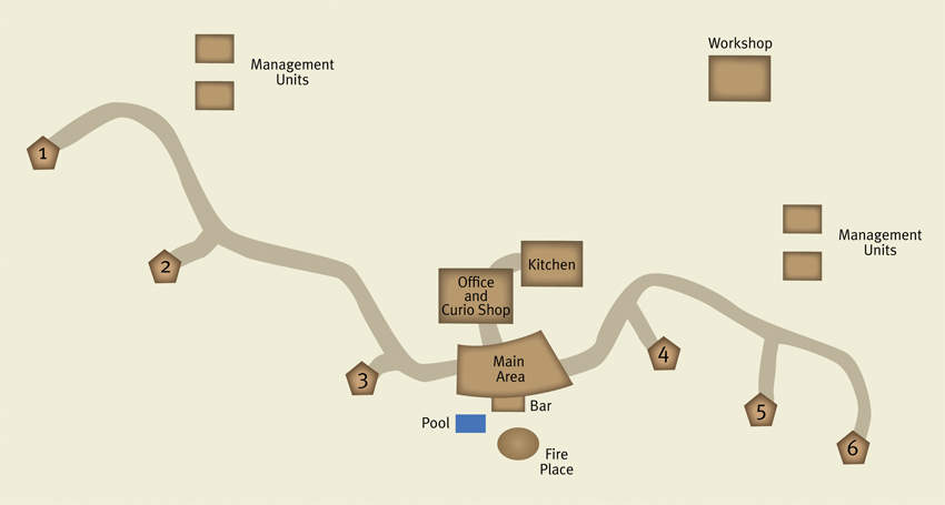 Map of Tubu Tree camp