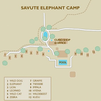 Map of Savute Elephant Camp