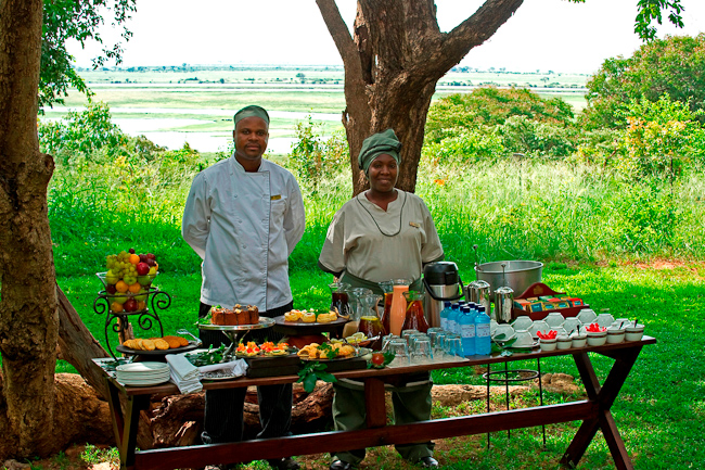 Afternoon tea overlooking the Zambezi river