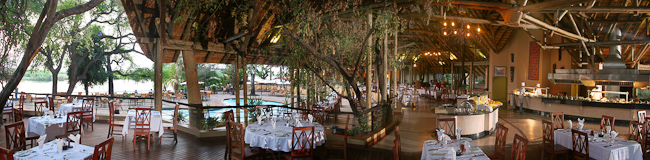 Dining area and view to the river