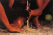 Bushman making fire