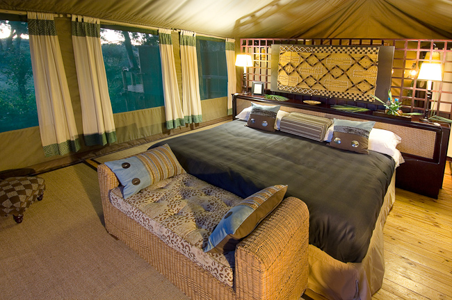 Guest tent interior at Duba