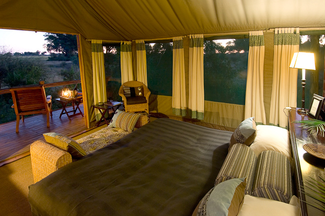 Guest tent interior and view