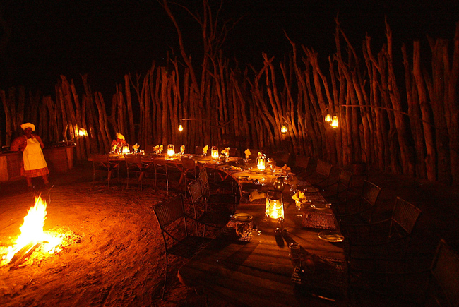 Dinner in the boma at Mombo