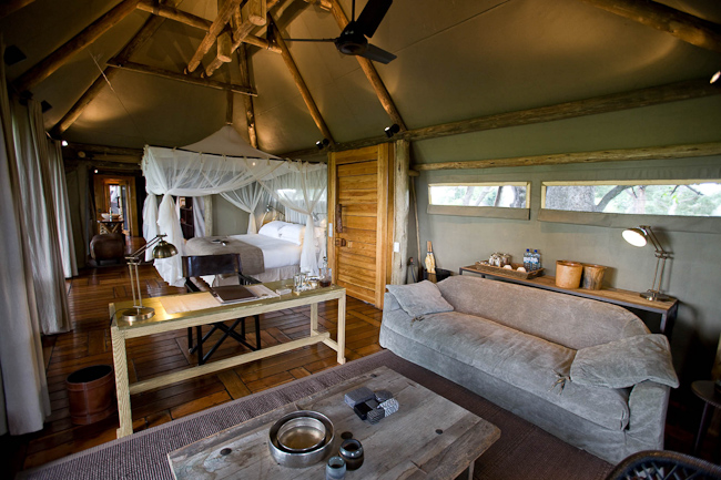 Guest tent lounge and bedroom