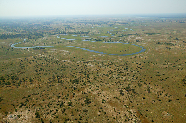 Aerial view of the Selinda spillway