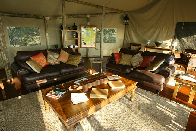 Lounge area at Tubu Tree camp