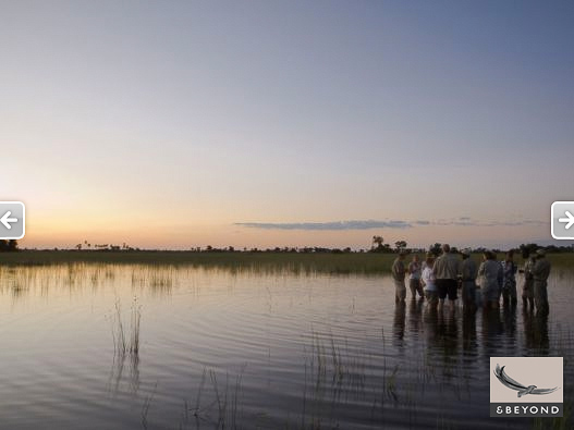 Sundowner drinks in the Okavango water
