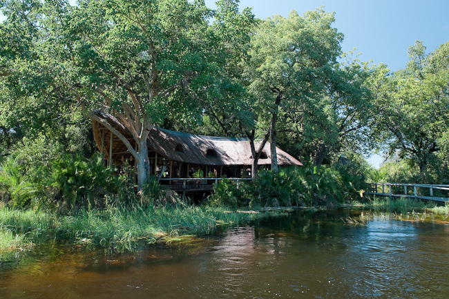 Xigera camp sits on an island in a permanent waterway