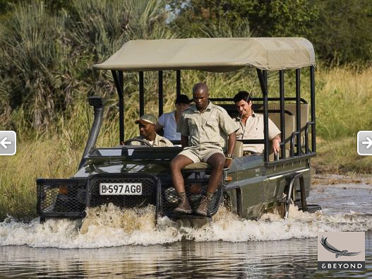 Water crossing on game drive