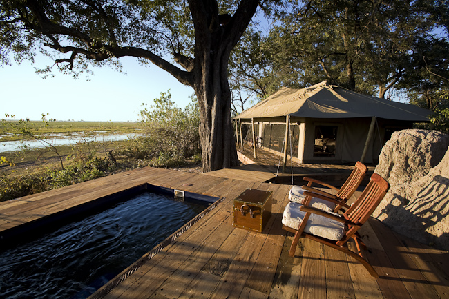 Guest tent and plunge pool and private deck