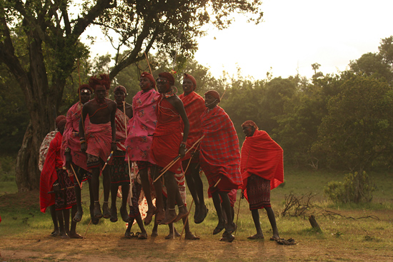 Local Maasai dancing