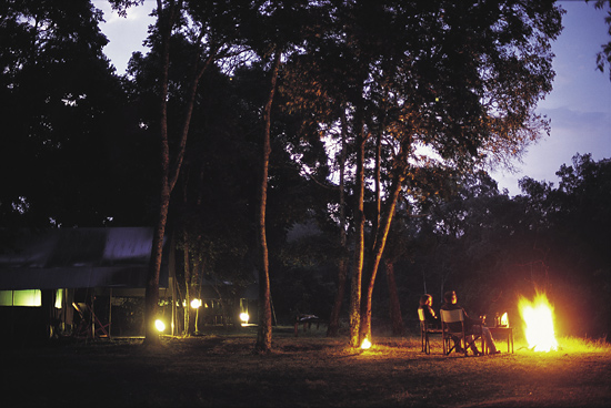 Evening camp fire