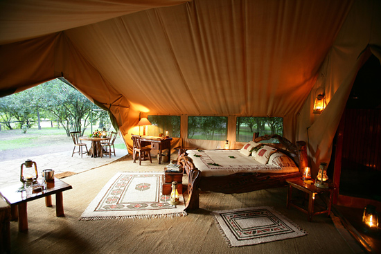Tent interior and view