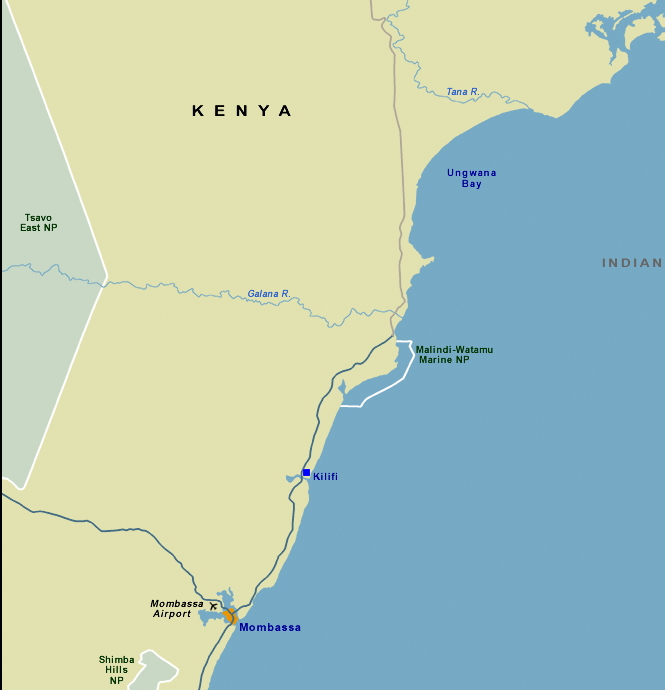 East Coast Kenya Safari Map Of Kenya S East Coast