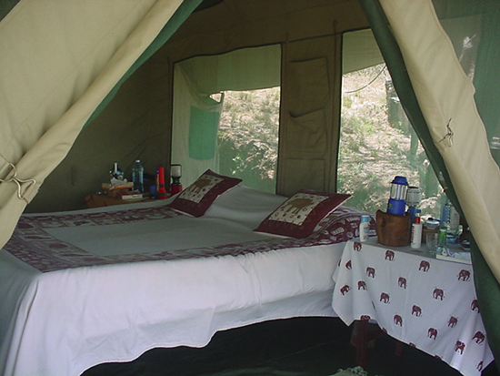 Tent and bed