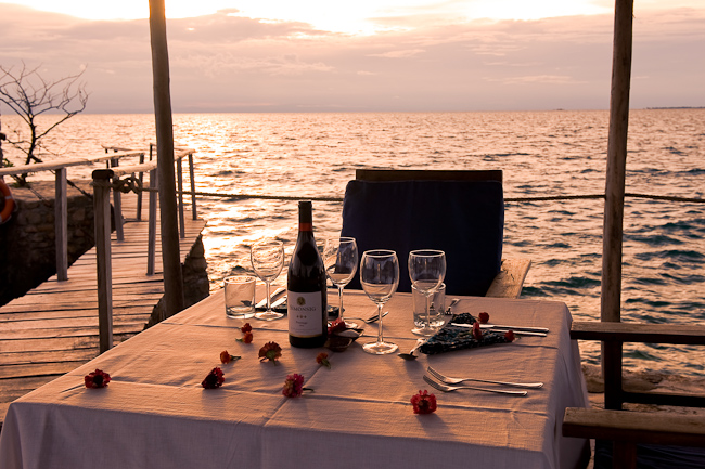 Private dining on the water