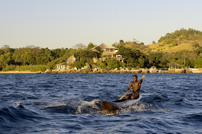 Canoeing off shore from Kaya Mawa