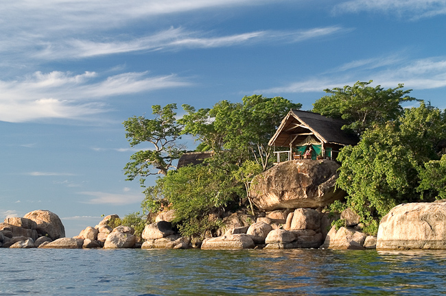 Mumbo Island guest tent view from lake