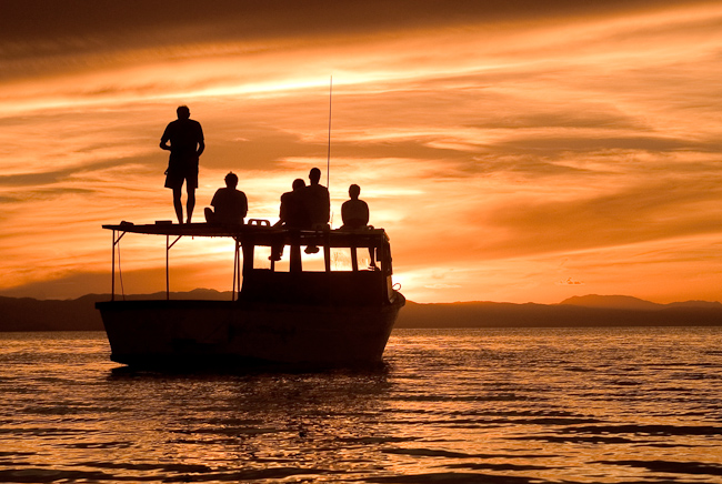 Sunset cruise on lake Malawi