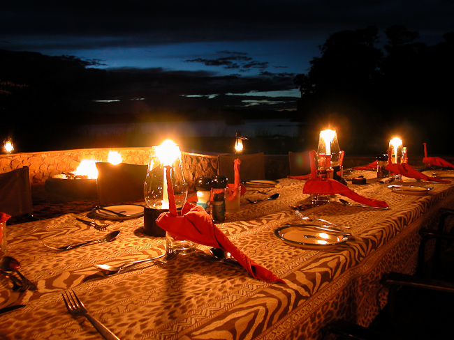 Candlelit table for dinner
