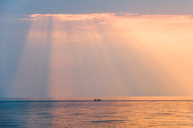 Rays of sunshine over Lake Malawi