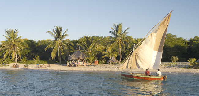 View of Beach Bar with Dhow