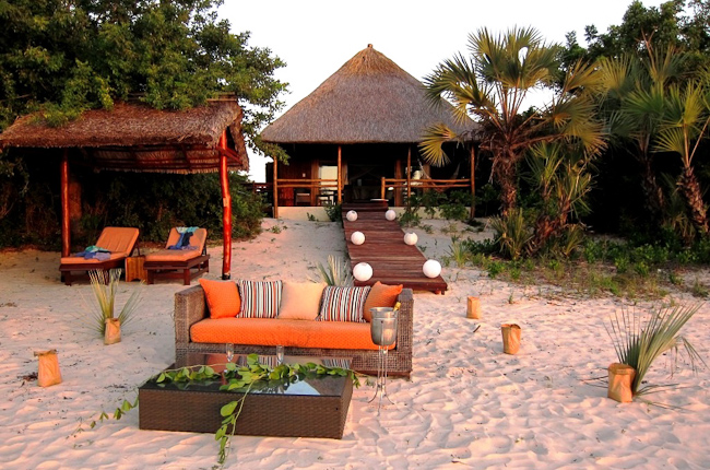 Marlin Lodge in the warm Indian Ocean off the coast of Mozambique