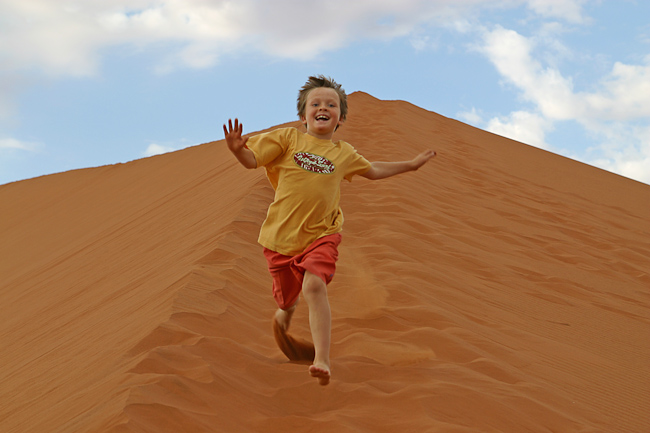 Running down the dune at Sossusvlei