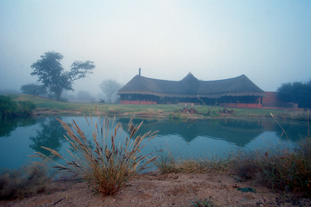 Early morning mist over Okonjima's Lodge, Namibia