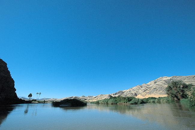 Blue sky over the Kunene river