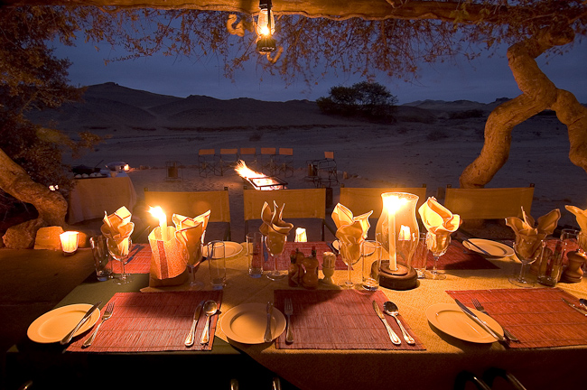 Outdoor dining at Skeleton Coast