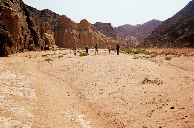 Walking in the dry Hoarusib riverbed