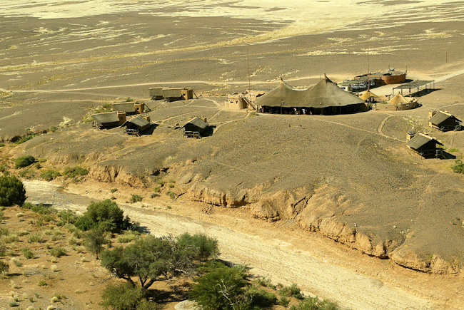 Aerial view over the camp
