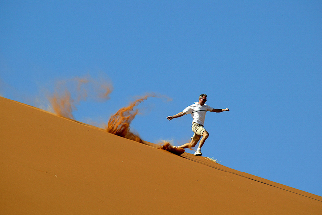 Dashing down the dune
