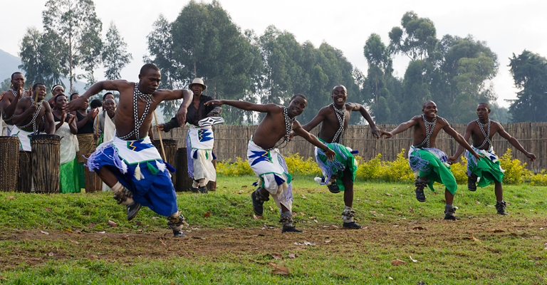 Rwandan dance troupe at Volcanoes NP HQ, Kinigi