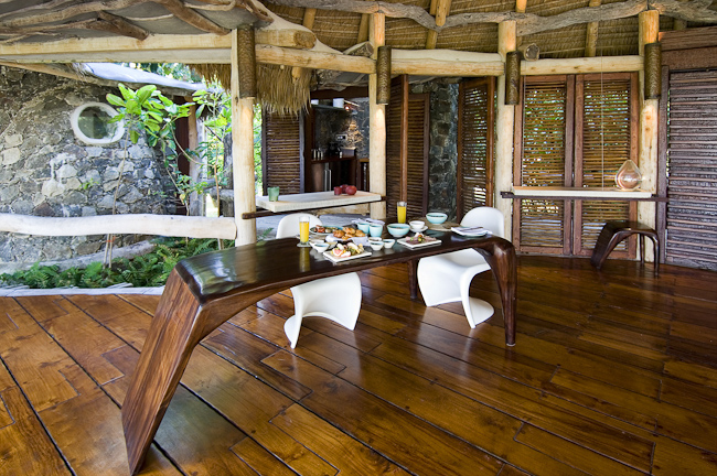 Dining in-villa