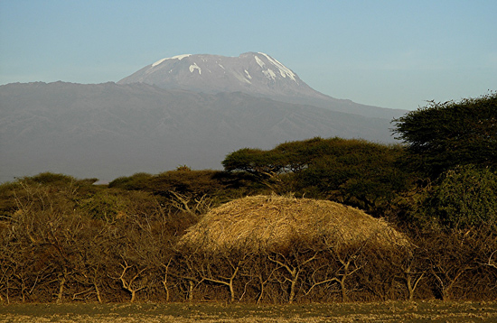 Masai village and Kilimanjaro