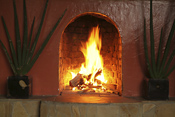 A fireplace in each bedroom