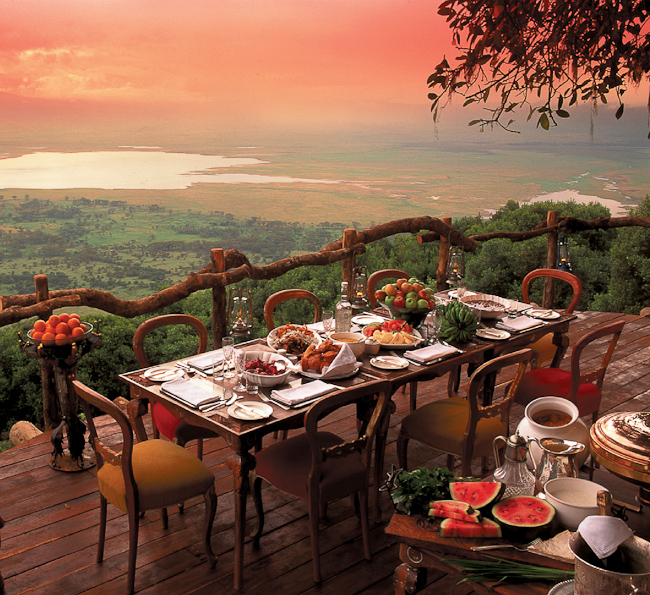 Dining at Ngorongoro Crater Lodge