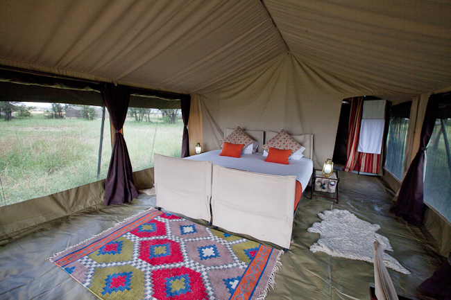 Guest Tent - Bed & Bathroom View