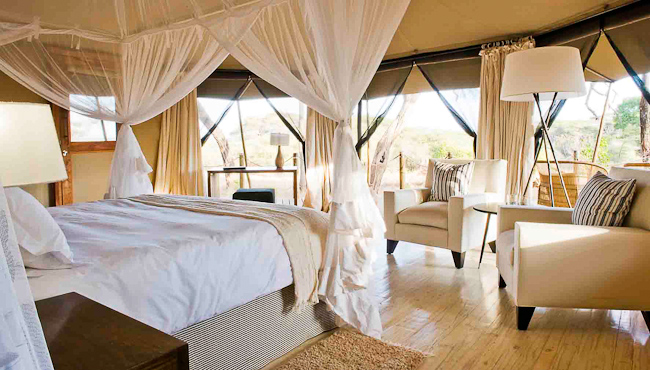 View of Bedroom Interior at Swala Camp in the Tarangire National Park